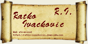 Ratko Ivačković vizit kartica